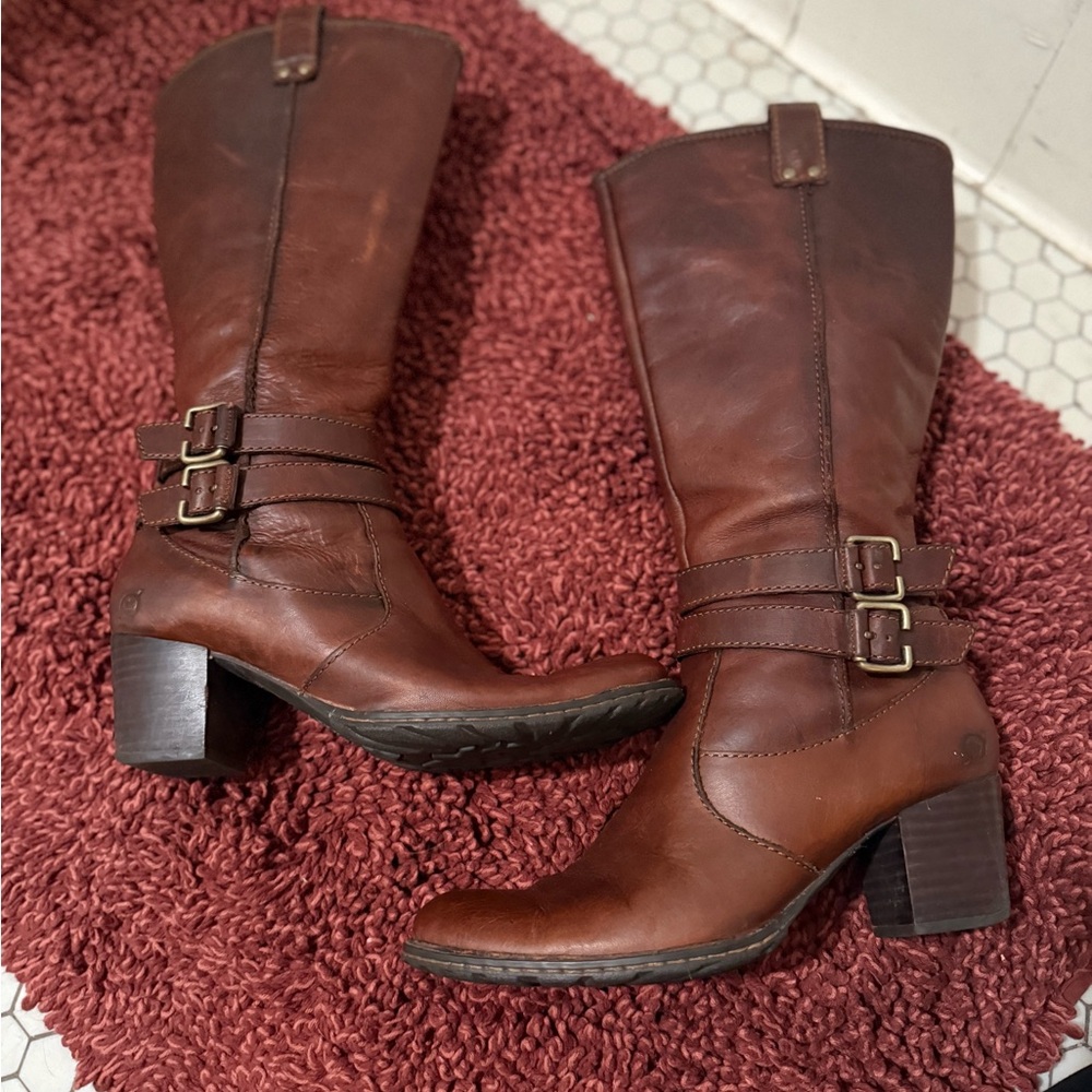 Børn Leather Knee-High Boots - Picture 2 of 7